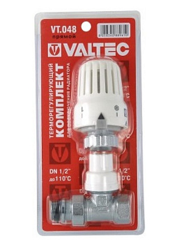 Клапан с термоголовкой. д/рад.прямой. 1/2" VT.048